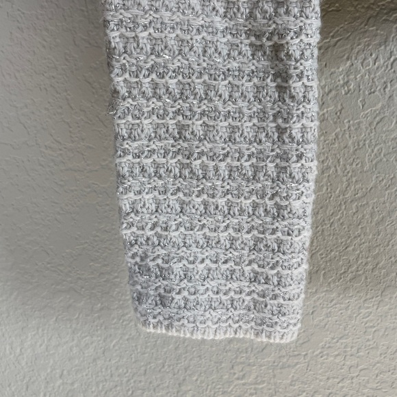 Elie Tahari Open Cardigan Silver Chain Link Trim Silver Metallic Threads XS - Picture 5 of 11